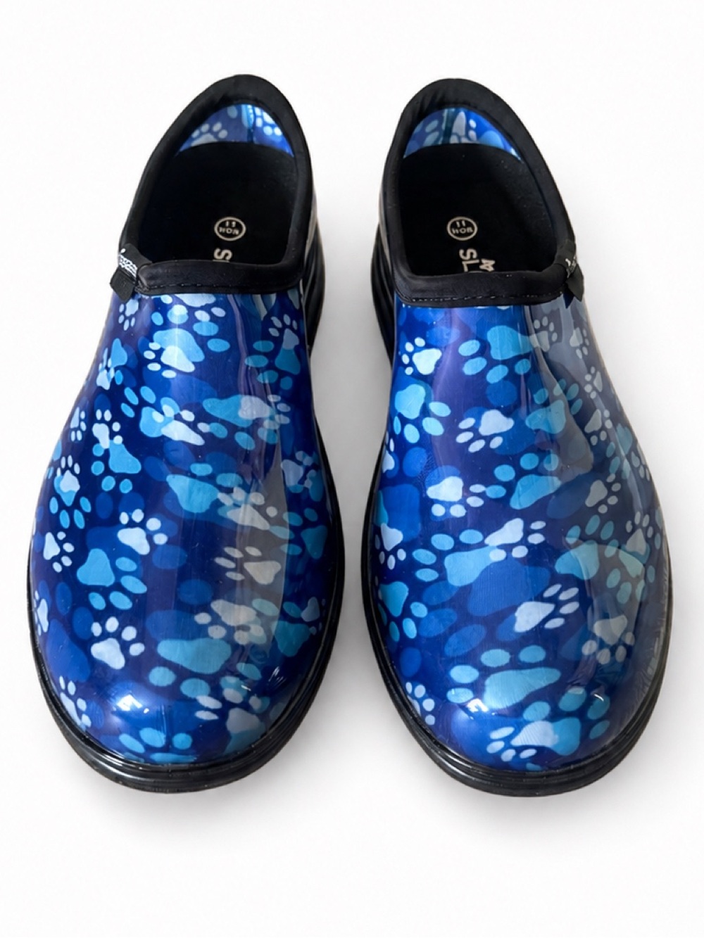 Sloggers Women’s Waterproof Garden Shoes Grungy Paw Print Blue Size 11 women’s